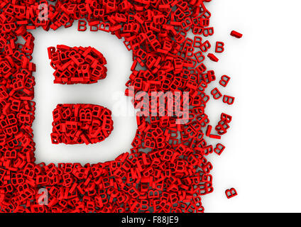 Void alphabet 3D / Letter shaped hole formed by thousands of smaller ones easy to colorize Stock Photo