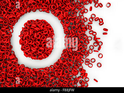 Void alphabet 3D / Letter shaped hole formed by thousands of smaller ones easy to colorize Stock Photo