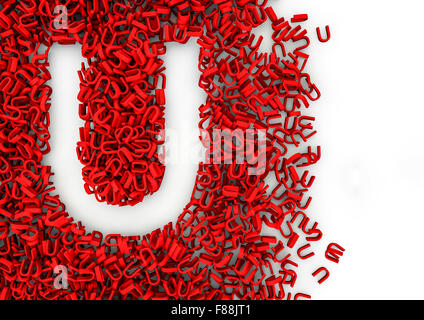 Void alphabet 3D / Letter shaped hole formed by thousands of smaller ones easy to colorize Stock Photo