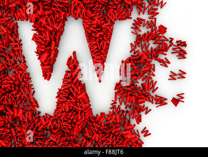 Void alphabet 3D / Letter shaped hole formed by thousands of smaller ones easy to colorize Stock Photo