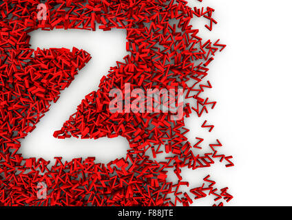 Void alphabet 3D / Letter shaped hole formed by thousands of smaller ones easy to colorize Stock Photo