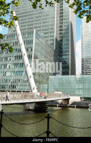 Canary Wharf - London UK - The Wilkinson Bridge. Stock Photo