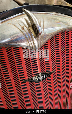 Vintage Singer Nine Car Radiator and Badge Stock Photo - Alamy