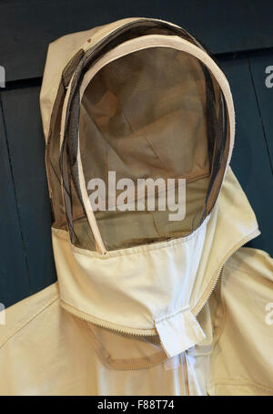 Beekeepers use a fencing veil design to protect their faces from bee stings Stock Photo
