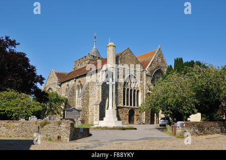 The exterior of the medieval church of St Mary, from Church Square, in the historic town of Rye, East Sussex, UK Stock Photo