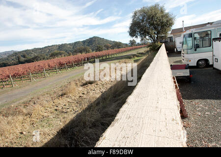 Dec. 1, 2015 - Yountville, CA, U.S. - Yountville plans to repair small cracks in the flood barrier on the eastern border of the Rancho de Napa mobile home park. The cracks were caused by the August 2014 earthquake. (Credit Image: © Napa Valley Register via ZUMA Wire) Stock Photo