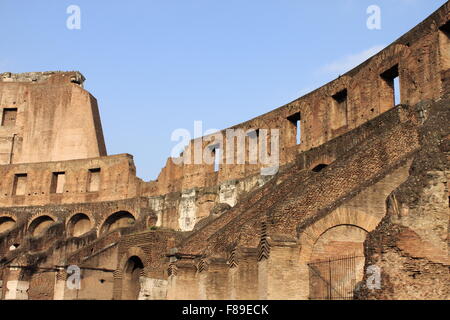 Internal side of Colosseum in Rome, Italy Stock Photo