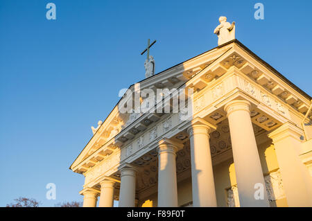 Vilnius Cathedral front in warm light. Vilnius, Lithuania, Europe Stock Photo