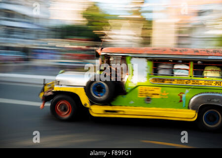 'Jeepney' traffic in central Manila, Philippines Stock Photo