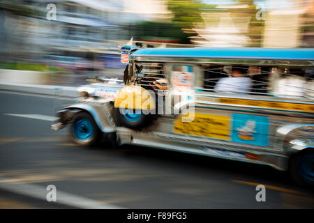 'Jeepney' traffic in central Manila, Philippines Stock Photo