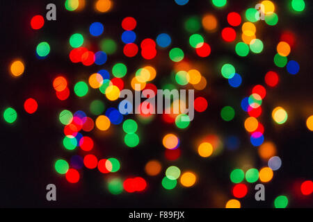 Bokeh effect on Christmas lights Stock Photo