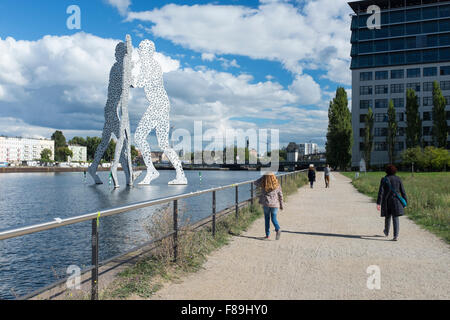 Molecule Man, sculpture in the River Spree, Berlin, Germany Stock Photo