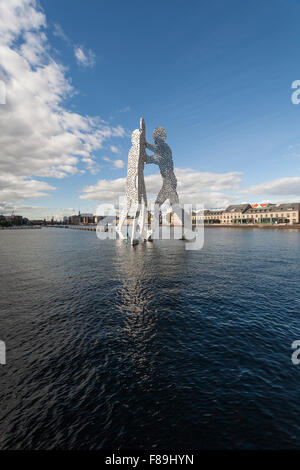 Molecule Man, sculpture in the River Spree, Berlin, Germany Stock Photo