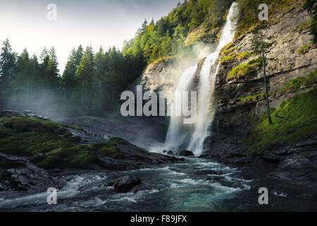 Waterfall, Rhone Alpes, Alps, France, Europe Stock Photo