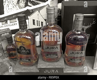 Jura Malt Whisky in shop window, Edinburgh,Scotland,UK Stock Photo