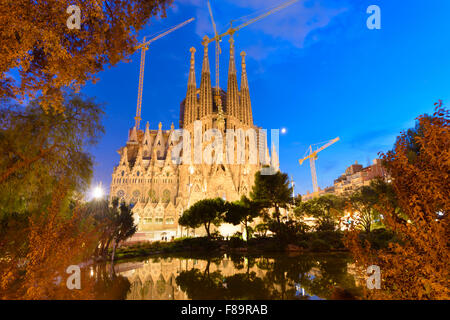 Time-lapse of Sagrada Familia, Barcelona, Spain Stock Photo