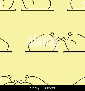 Seamless  pattern with roast turkey Stock Vector