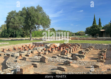 Tepidarium and Caldarium, Cerro da Vila Roman archaeological site and museum, Vilamoura, Quarteira, Algarve, Portugal, Europe Stock Photo