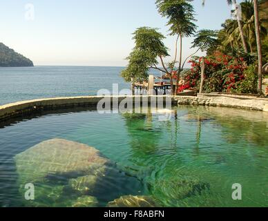 A beautiful hotel pool in Yelapa, Mexico. Stock Photo