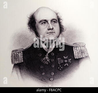 Portrait of British naval officer and explorer Sir John Franklin (1886-1847), Vancouver Maritime Museum, Vancouver, BC, Canada Stock Photo