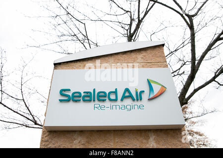 A logo sign outside the headquarters of the Sealed Air Corporation in Charlotte, North Carolina on November 28, 2015. Stock Photo