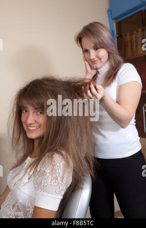 Women at the hair salon situation Stock Photo