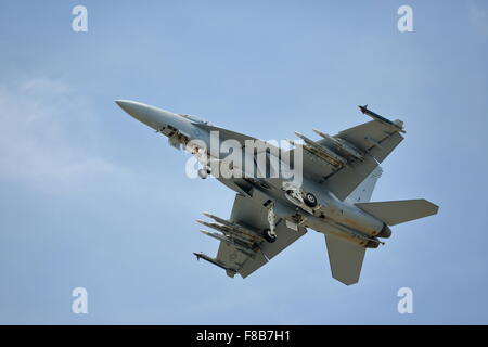 Boeing F/A-18 E/F Super Hornet At Farnborough International Air Show July 17th 2014 Stock Photo