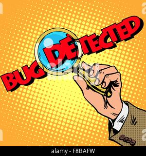 Bug detected search and Troubleshooting Stock Vector