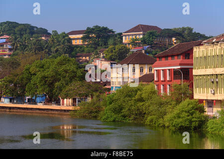 City View to Fontainhas and Altinho. Panjim Goa India Stock Photo