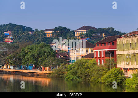 City View to Fontainhas and Altinho. Panjim Goa India Stock Photo