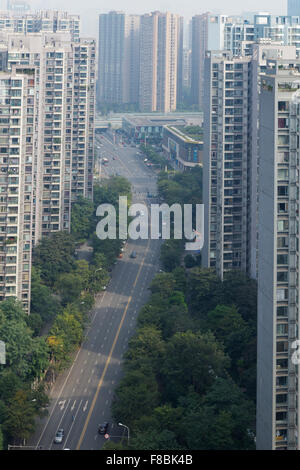 High Rise Apartment Blocks Chengdu City Sichuan Province China LA008738 Stock Photo