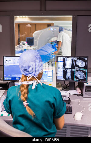 Radiofrequency ablation of a liver tumor. Stock Photo