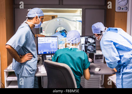 Radiofrequency ablation of a liver tumor. Stock Photo