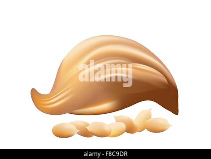 peanut butter isolated on a white background Stock Vector
