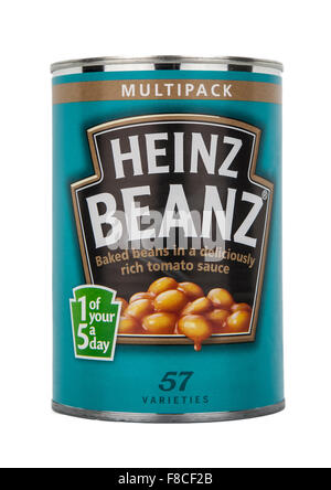 Heinz Baked Beans shot in studio on white background Stock Photo