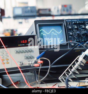 oscilloscope in an elctronic testing lab Stock Photo