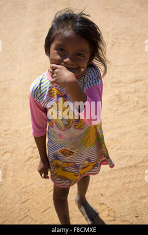 Portrait of cute Wayuu Indian La Guajira Stock Photo