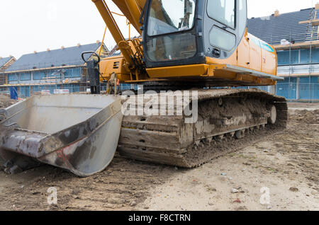 excavator on a construction site in the netherlands Stock Photo