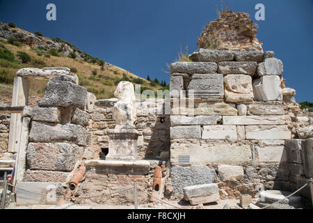 Statue in Ephesus Ancient City in Izmir, Turkey Stock Photo