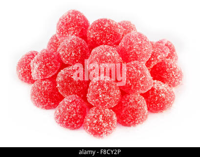 Delicious sweet candy photographed close up on white background Stock Photo