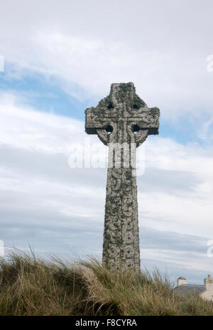Headstones in the old graveyard on Lundy Island in the Bristol channel, UK Stock Photo