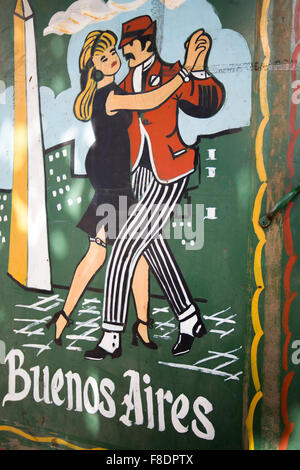 Street art tango graffiti in Buenos Aires, Argentina Stock Photo