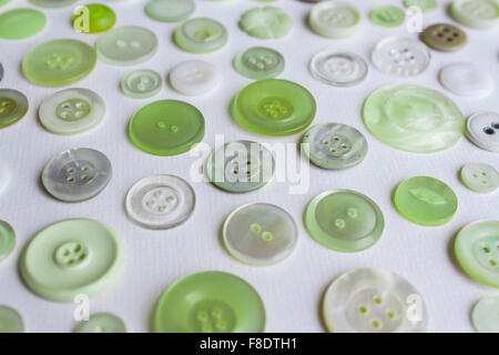 green colored button set on white background Stock Photo