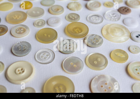 many different buttons on white background Stock Photo