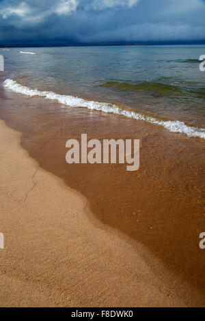 Beach on Au Train Bay, Hiawatha National Forest, Michigan Stock Photo