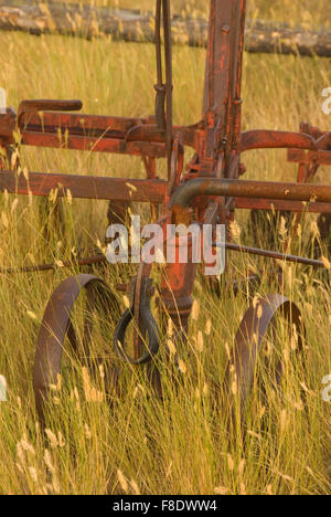 Sulky disk harrow, Grant-Kohrs Ranch National Historic Site, Montana Stock Photo