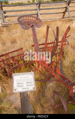 Disc harrow, Grant-Kohrs Ranch National Historic Site, Montana Stock Photo