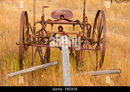 Disc harrow, Grant-Kohrs Ranch National Historic Site, Montana Stock Photo