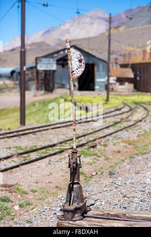 Old abandoned train station, border with Argentina and Chile Stock Photo