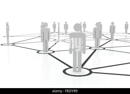 People unified into network. Managing team of people on internet. Staff recruitment Stock Photo